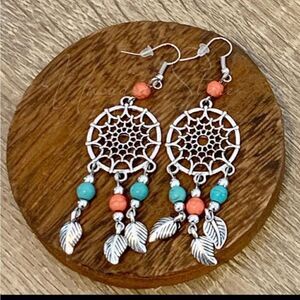New Dreamcatcher Feather Beaded Dangling Earrings